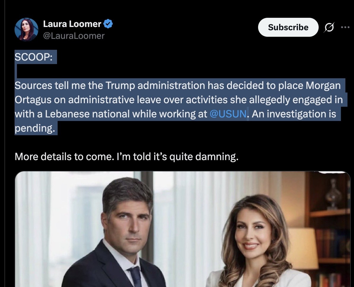 تحقيق أميركي  يطال مورغان أورتاغوس على خلفية صلات لبنانية