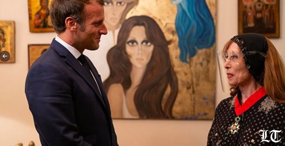 لقاء ماكرون فيروز بالصور