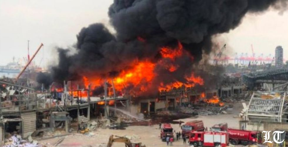 حريق زيوت واطارات في المرفأ