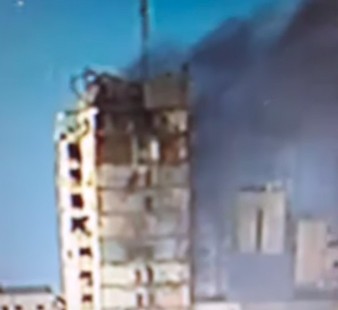 بالفيديو سقوط برج الشروق في غزة بغارة اسرائيلية