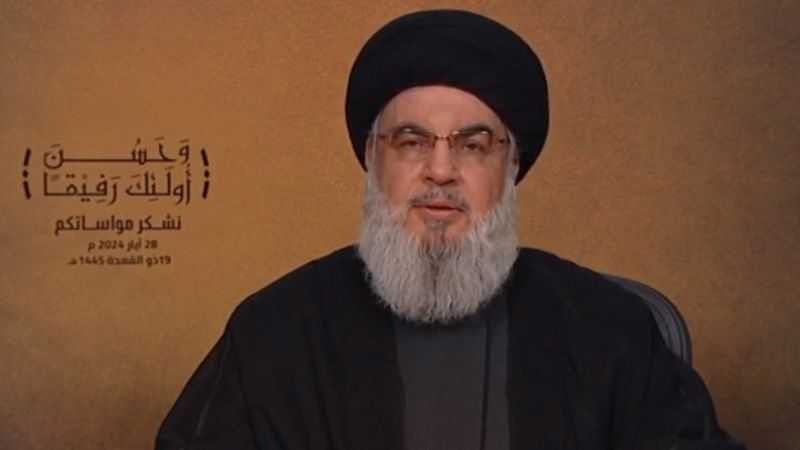 نصرالله: ماضون في المعركة إلى حين توقف العدوان على غزة