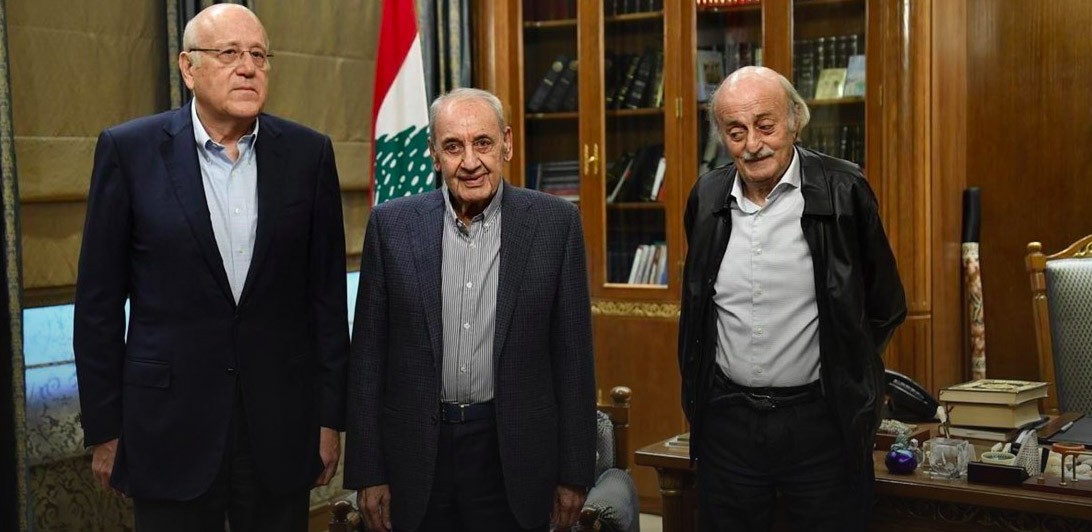 لقاء بري ميقاتي جنبلاط لتطبيق القرار ١٧٠١