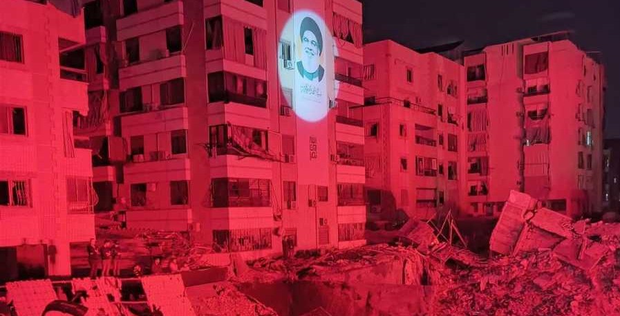 احتفالية إضاءة في مكان استشهاد نصرالله