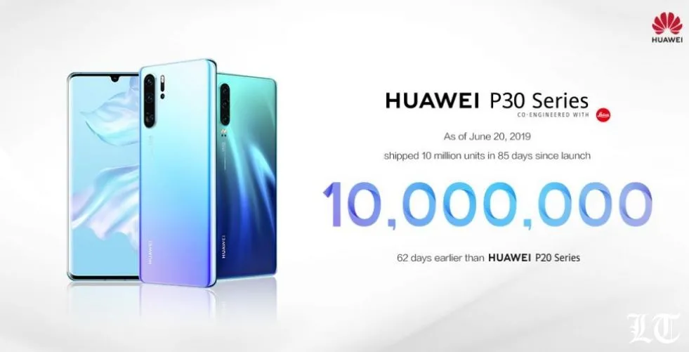 سلسلة هواتف HUAWEI P30 تحطم الرقم القياسي من خلال تحقيق مبيعات بلغت 10 ملايين في أقصر وقت