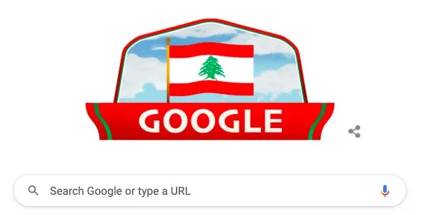 غوغل يرفع العلم اللبناني