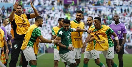 المنتخب السعودي في انتصاره التاريخي
