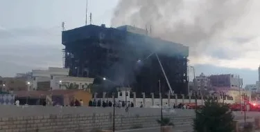 حريق مبنى الأمن في الاسماعيلية