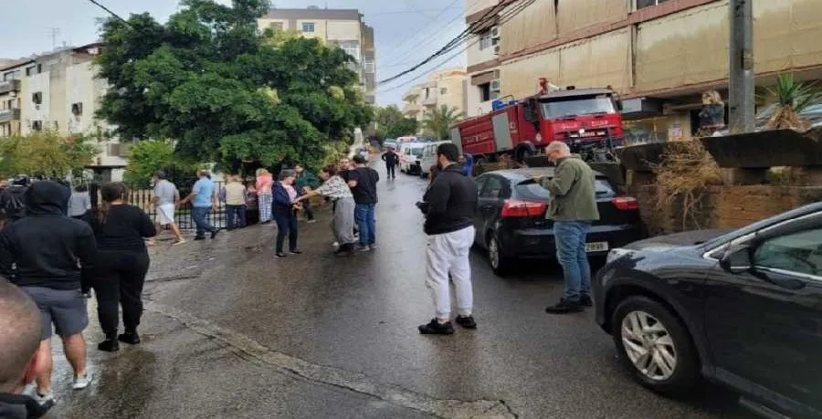 انهيار مبنى في المنصورية