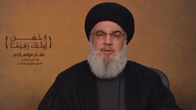 نصرالله: ماضون في المعركة إلى حين توقف العدوان على غزة