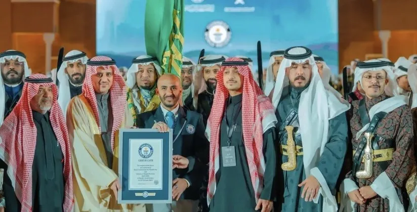 غينيس"توثق أكبر عرضة سعودية في يوم التأسيس